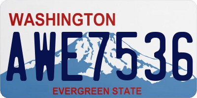 WA license plate AWE7536