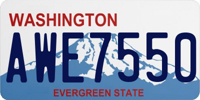 WA license plate AWE7550