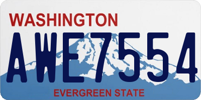 WA license plate AWE7554