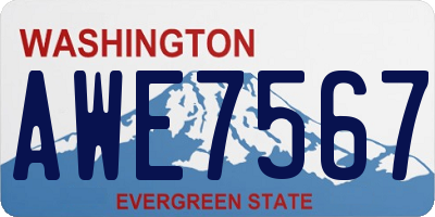 WA license plate AWE7567
