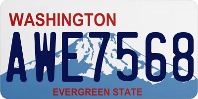 WA license plate AWE7568