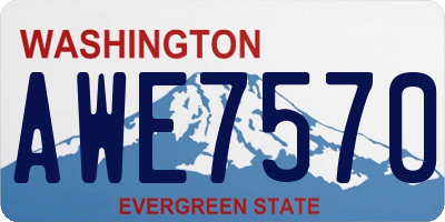 WA license plate AWE7570