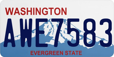 WA license plate AWE7583