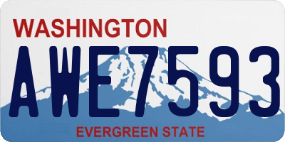 WA license plate AWE7593