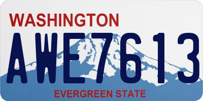 WA license plate AWE7613