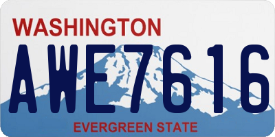 WA license plate AWE7616