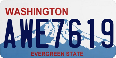 WA license plate AWE7619