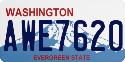 WA license plate AWE7620