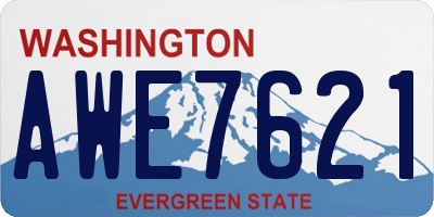 WA license plate AWE7621