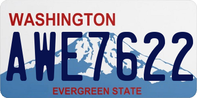 WA license plate AWE7622