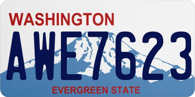WA license plate AWE7623