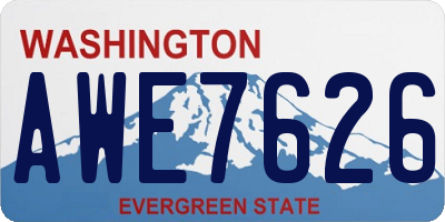 WA license plate AWE7626