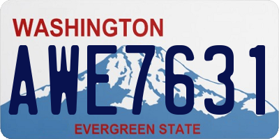 WA license plate AWE7631