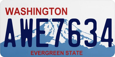 WA license plate AWE7634