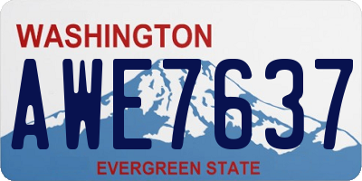 WA license plate AWE7637
