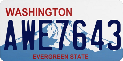 WA license plate AWE7643