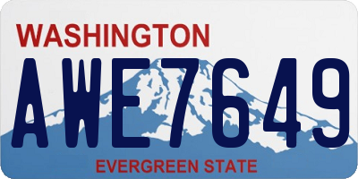 WA license plate AWE7649