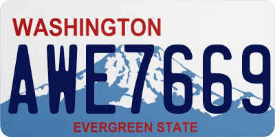WA license plate AWE7669