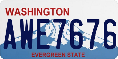 WA license plate AWE7676