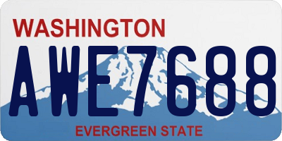 WA license plate AWE7688