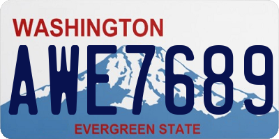WA license plate AWE7689