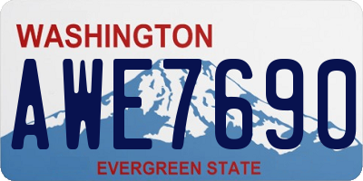 WA license plate AWE7690