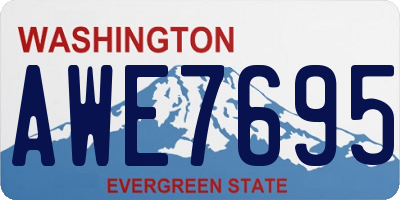 WA license plate AWE7695