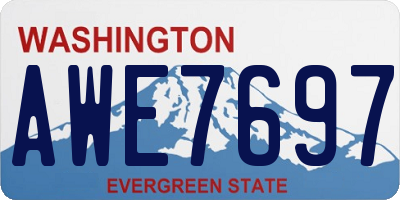 WA license plate AWE7697