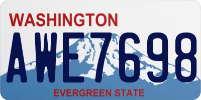 WA license plate AWE7698
