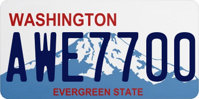 WA license plate AWE7700