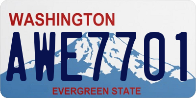 WA license plate AWE7701