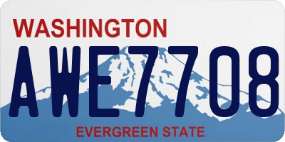 WA license plate AWE7708