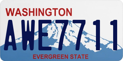 WA license plate AWE7711