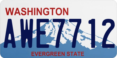WA license plate AWE7712