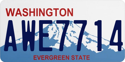 WA license plate AWE7714