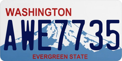 WA license plate AWE7735