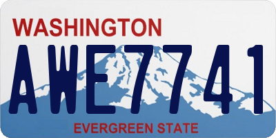 WA license plate AWE7741