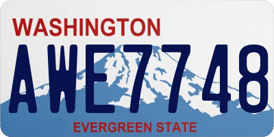 WA license plate AWE7748