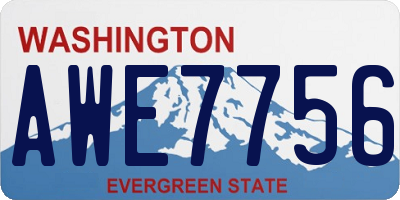 WA license plate AWE7756