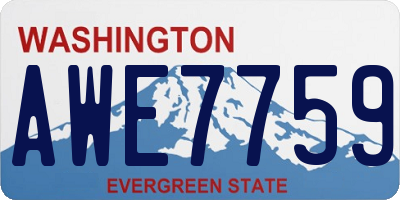 WA license plate AWE7759