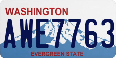 WA license plate AWE7763