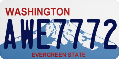 WA license plate AWE7772