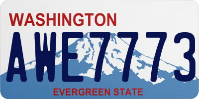 WA license plate AWE7773