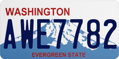 WA license plate AWE7782
