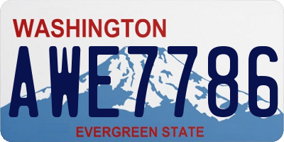 WA license plate AWE7786