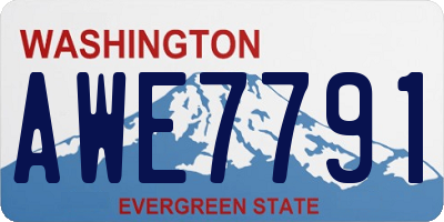 WA license plate AWE7791