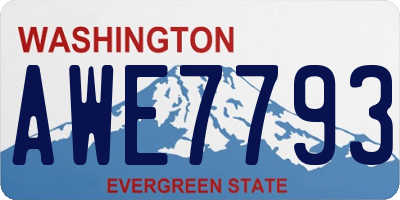WA license plate AWE7793