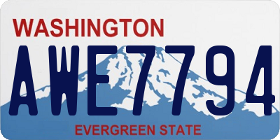 WA license plate AWE7794