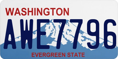 WA license plate AWE7796