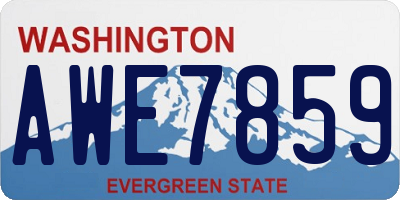 WA license plate AWE7859